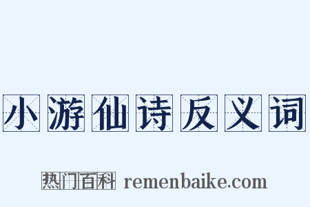 小游仙诗反义词是什么意思的图片
